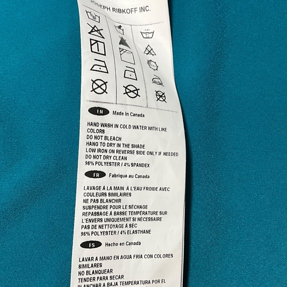 JOSEPH RIBKOFF Rainforest Sleeveless Vee Neck Popover Asymetrical Hem Sz 18 - Picture 9 of 11